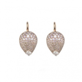 18k Rose Gold Diamond Drop Earrings 3.56ct